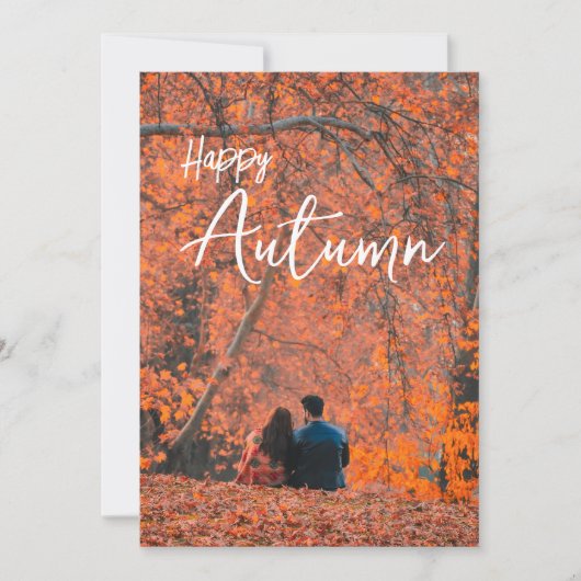 Aangepaste eenvoudige herfst foto vakantie kaarten (Voorkant)