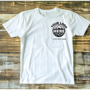Aangepaste Eenvoudige Logo en Tekst Bedrijf T-shirt