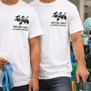 Aangepaste Eenvoudige Logo Schoonmaakdiensten Mono T-shirt