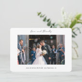 Aangepaste eenvoudige moderne Borders Fotobruiloft Bedankkaart (Staand voorkant)