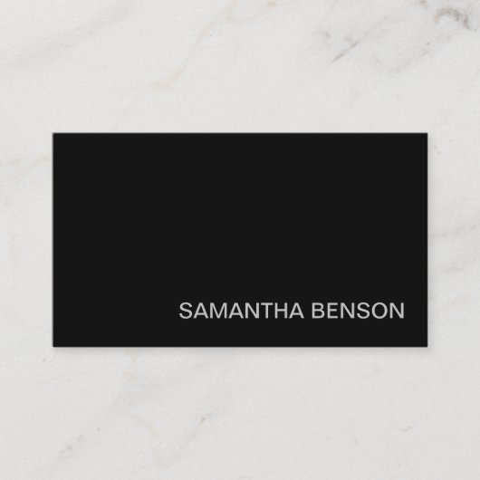 Aangepaste, eenvoudige, moderne zwarte professiona visitekaartje (Voorkant)