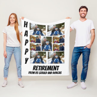 Aangepaste Eenvoudige pensionering 9 Fotocollage F Fleece Deken