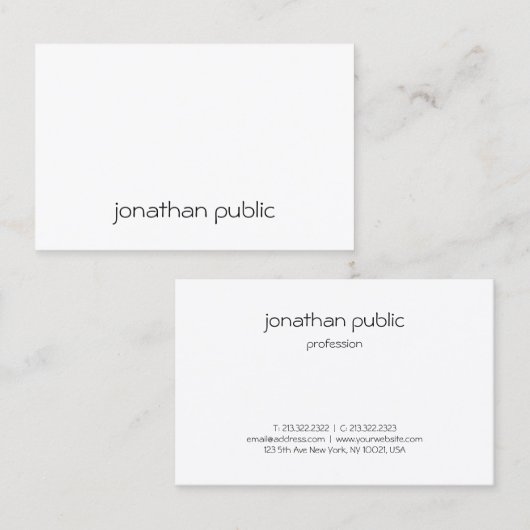 Aangepaste, eenvoudige professionele, elegante Sja Visitekaartje (Voorkant / Achterkant)