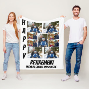 Aangepaste eenvoudige retirement 9 Photo Collage Fleece Deken