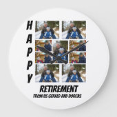 Aangepaste eenvoudige retirement 9 Photo Collage Grote Klok (Voorkant)