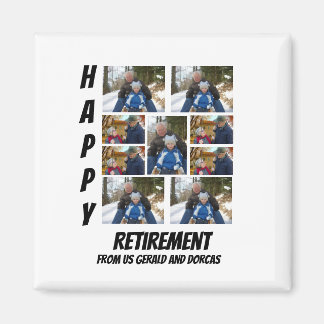 Aangepaste eenvoudige retirement 9 Photo Collage Magneet