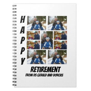 Aangepaste eenvoudige retirement 9 Photo Collage Notitieboek
