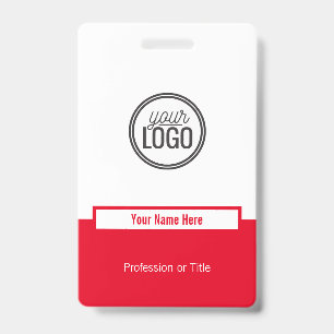 Aangepaste Eenvoudige Rood Kleurenblok Professione Badge
