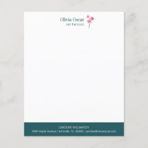 Aangepaste Eenvoudige Roze Blauwgroen Bloemen Zake