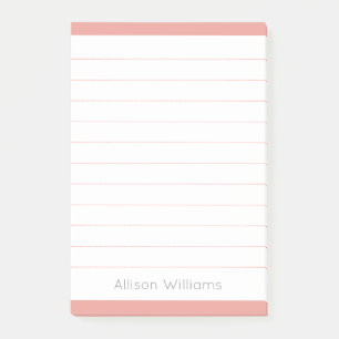 Aangepaste Eenvoudige Roze Gelijnd Post-it® Notes