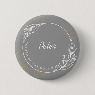 Aangepaste eenvoudige vader van de Groom-Button Ronde Button 5,7 Cm