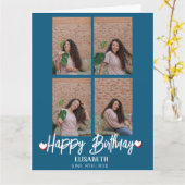 Aangepaste Eenvoudige verjaardag, stijlvolle vier  Kaart (Gele Bloem)