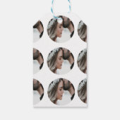 Aangepaste Eenvoudige Voeg Circulaire fotocollage  Cadeaulabel (Achterkant)