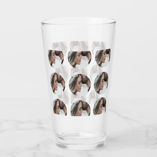 Aangepaste Eenvoudige Voeg Circulaire fotocollage Glas (Achterkant)