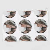 Aangepaste Eenvoudige Voeg Circulaire fotocollage  Golfhanddoek (Horizontaal)