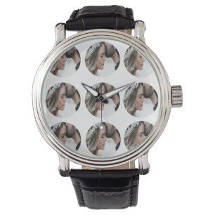 Aangepaste Eenvoudige Voeg Circulaire fotocollage Horloge