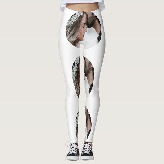 Aangepaste Eenvoudige Voeg Circulaire fotocollage  Leggings (Voorkant)