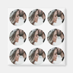 Aangepaste Eenvoudige Voeg Circulaire fotocollage  Magneet