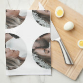 Aangepaste Eenvoudige Voeg Circulaire fotocollage Theedoek (Quarter Fold)