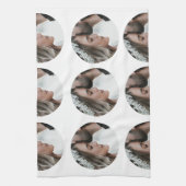 Aangepaste Eenvoudige Voeg Circulaire fotocollage Theedoek (Verticaal)