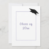 Aangepaste eenvoudige witte afstudeerfeest uitnodi (Achterkant)
