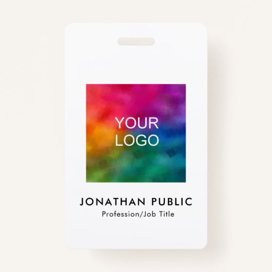 Aangepaste eenvoudige zakelijke Logo naam en titel Badge (Voorkant)