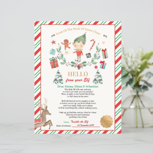 Aangepaste eerste Elf Arrival Letter (Staand voorkant)