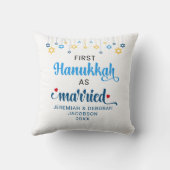 Aangepaste EERSTE GETROUWDE HANUKKA Kussen (Achterkant)