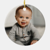 Aangepaste eerste kerstfoto's als opa en opa keramisch ornament (Achterkant)