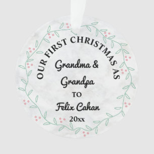 Aangepaste eerste kerstfoto's als opa en opa ornament