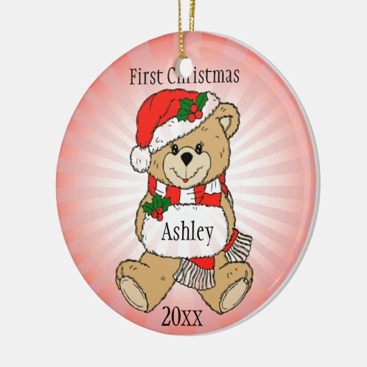 Aangepaste Eerste Kerstversiering Keramisch Ornament (Links)