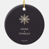 Aangepaste Eerste Kerstversiering Keramisch Ornament (Achterkant)