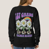 Aangepaste eerste klas leraar Besties Retro Daisy Trui (Achterkant)