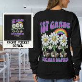 Aangepaste eerste klas leraar Besties Retro Daisy Trui