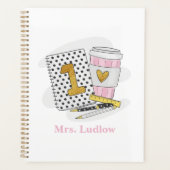 Aangepaste eerste klas leraar wit Notitieboek plan (Voorkant)