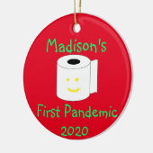 Aangepaste eerste pandemie keramisch ornament (Links)