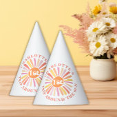 Aangepaste eerste reis rond zon 1e verjaardag feesthoedjes