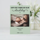 Aangepaste Eerste Vaderdag Cute Minimalistische Fo Kaart (Staand voorkant)