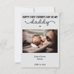 Aangepaste eerste Vaderdag Cute Minimalistische Fo Kaart