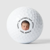 Aangepaste Eerste Vaderdag Fotocadeau van Baby Golfballen (Voorkant)