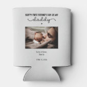 Aangepaste eerste Vaderdag-minimalistische foto Blikjeskoeler (Achterkant)