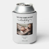 Aangepaste eerste Vaderdag-minimalistische foto Blikjeskoeler (Blikje Achterkant)