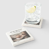 Aangepaste eerste Vaderdag-minimalistische foto Stenen Onderzetter (Zijkant)