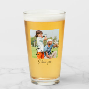 Aangepaste eerste Vaderdag Schattigee minimalistis Glas