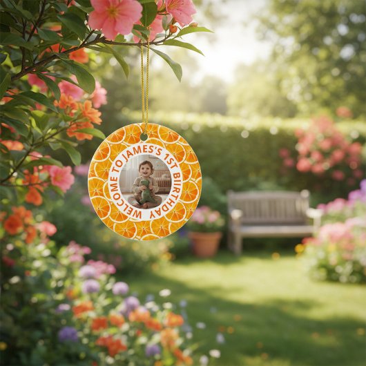 Aangepaste Eerste Verjaardag Ronde Keramische Vers Keramisch Ornament