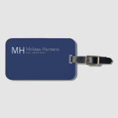 Aangepaste effen blauwe kleur eenvoudig bagagelabel (Voorkant (horizontaal))