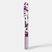 Aangepaste Eggplant Damask en Stripe Case-Mate iPhone Case (Achterkant / Links)