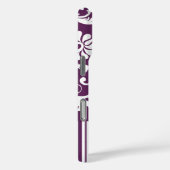 Aangepaste Eggplant Damask en Stripe Case-Mate iPhone Case (Achterkant / Rechts)