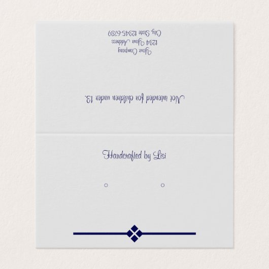 Aangepaste Eggshell Grey Diamond Tentfold earing C Visitekaartjes (Buitenkant ongevouwen)