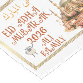 Aangepaste Eid Al-Adha Mubarak Medium Tafelloper (Hoek)